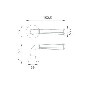 Türbeschlag MP MARIGOLD 2 - R 7S (BS/WS - Mattschwarz / Mattweiß)