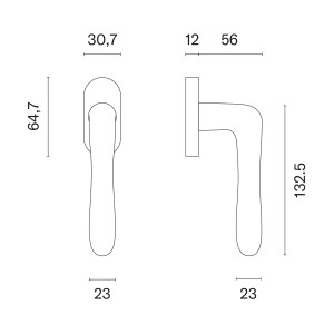 Eurofenstergriff MP CYNIA - R 7S (OCS - Gebürstetes Chrom)