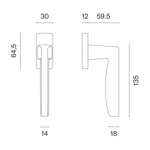 Eurofenstergriff MP ERBA - HR 7S (OCS - Gebürstetes Chrom)