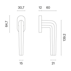 Eurofenstergriff MP FUNKIA - R 7S (BS - Mattschwarz)