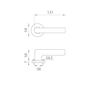 Türbeschläge MP KALMIA - R 7S (OLV PVD - Messing poliert lackiert)