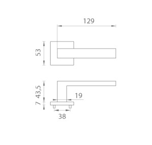 Türbeschläge MP SULLA - HR 7S (OLS - Gebürstetes Messing)