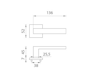 Türbeschläge MP PINA - HR 7S (T - Titan)