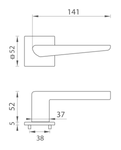 Türbeschläge MP TI - TIGA - HR 4154Q 5S (T - Titan)