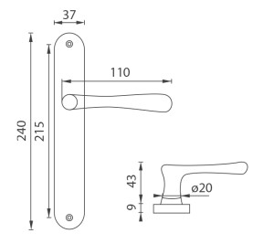 Türbeschlag MP Elegant (OBMP - Altmessing Mattlack)