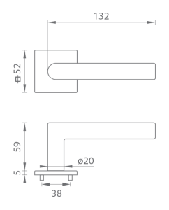 Türbeschlag MP TI - FAVORIT - HR 2002Q 5S (CUM - Mattkupfer)