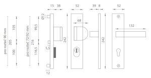 Sicherheitsbeschläge MP AXA - OMEGA2 PLUS (F6 - Inox elox)