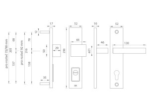 Sicherheitsbeschläge MP FORTE PLUS - 3214 (BS - Mattschwarz)