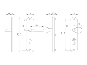 Verstärkte Beschläge MP STANDARD PLUS (F1 – Natur eloxiert)