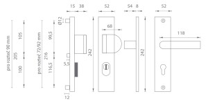 Sicherheitsbeschläge MP AXA - ATLAS2 PLUS (F1 - Natur eloxiert)