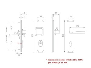 Verstärkte Beschläge MP QB SECUR / ARTE PLUS (ONS – Glänzend gebürstetes Nickel)