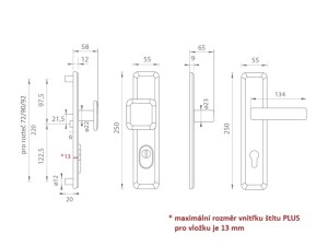 Verstärkte Beschläge MP QB SECUR / SUN 1 PLUS (ONS – Glänzend gebürstetes Nickel)