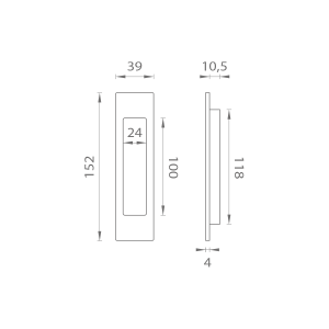 QUADRATISCHE SCHALEN MP 039 ohne Loch (BS - Mattschwarz)