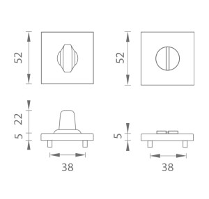 Türrosette MP - AS - HR 5S (OLS - Messing gebürstet)