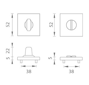 Türrosette MP - AS - HR 7S (OLV PVD - Messing poliert lackiert)