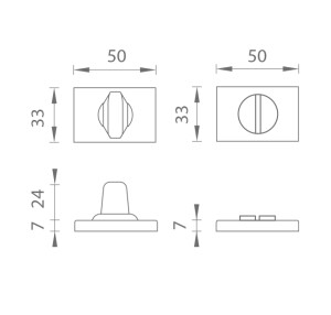 Türrosette MP - RT 7S (OCS - Gebürstetes Chrom)