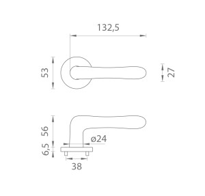 Türbeschlag MP Cynia - R 7S (BS - Mattschwarz)