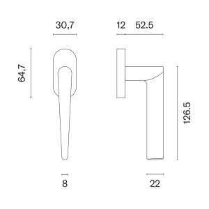 Euro-Fenstergriff MP ARNICA - HR 7S (T - Titan)