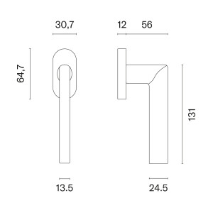 Eurofenstergriff MP KALMIA - HR 7S (T - Titan)