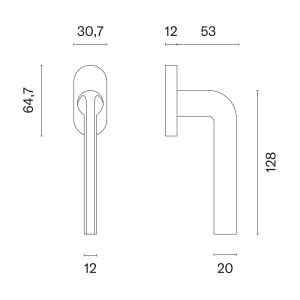 Euro-Fenstergriff MP OLEANDRO - R 7S (T - Titan)