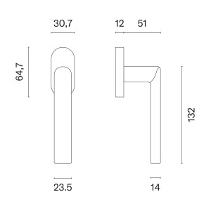 Euro-Fenstergriff MP AT - DK - SILENA - R 7S (BS - Mattschwarz)