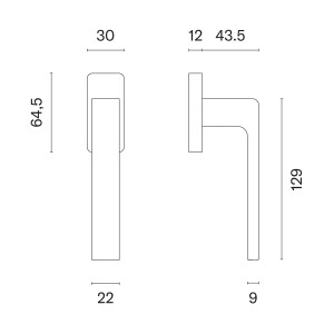 Euro-Fenstergriff MP AT - DK - SULLA - HR 7S (OCS - Gebürstetes Chrom)