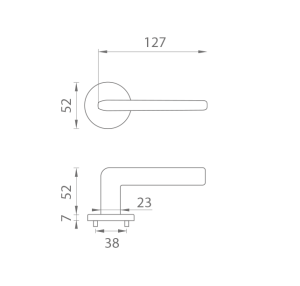 Türbeschläge MP Oleandro - R 7S (OLS - Gebürstetes Messing)