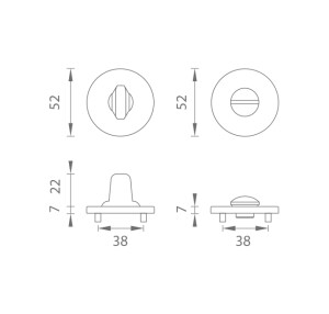 Türrosette MP - R 7S (WS - Weiß matt)