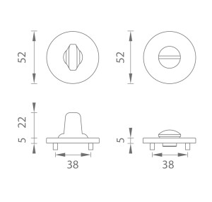 Türrosette MP - AS - R 7S (OLV PVD - Messing poliert lackiert)