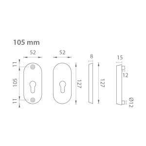 Türrosette AXA BETA2 (F1 - Natur eloxiert)