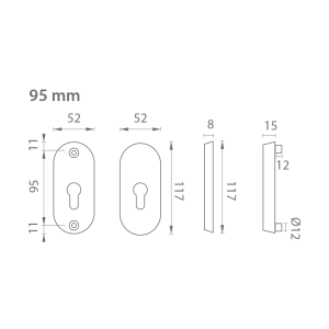 Türrosette AXA BETA2 (F1 - Natur eloxiert)