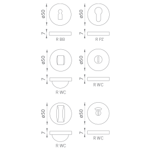 Türrosette MP - R 50/7 (BS - Mattschwarz)