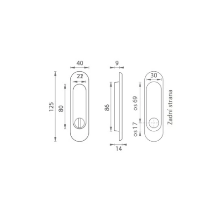 Schale für Schiebetür MP OVAL WC - 3665AR (ANT - Anthrazit)