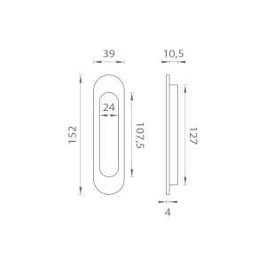 SHELL OVAL MP 040 ohne Loch (OCS - Gebürstetes Chrom)