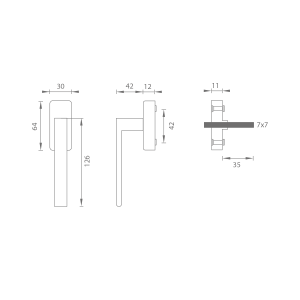 Euro-Fenstergriff MP - DK - HIT - HR (BS - Mattschwarz)