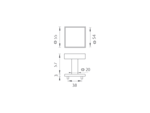 Türgriff MP - HR 3SM (BN - Gebürsteter Edelstahl)