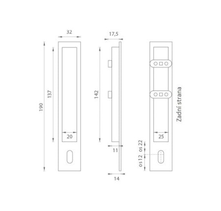 Schale für Schiebetür MP 1099Z - BB (BS - Mattschwarz)