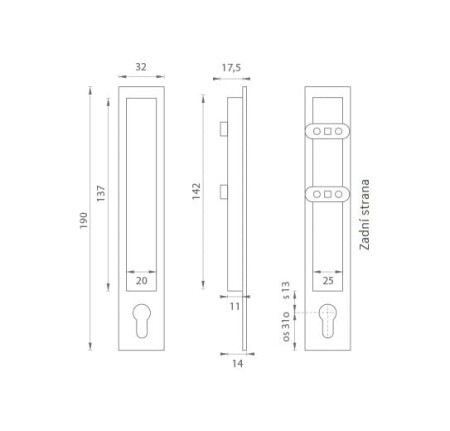 Schale für Schiebetür MP 1099Z - PZ (BS - Mattschwarz)