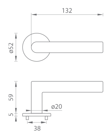 Türbeschlag MP TI - FAVORIT - R 4152 5S (BS - Schwarz matt)