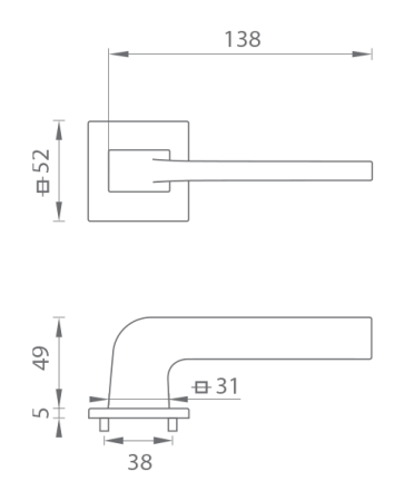 Türbeschläge MP Supra - HR 3097 5S (BS PVD - Schwarz matt)