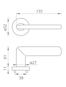 Türbeschlag MP Eliptica - R 3098 (T - Titan)