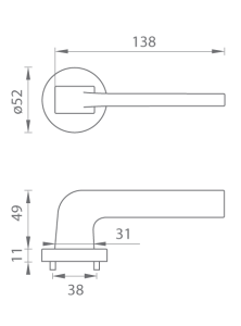 Türbeschlag SUPRA - R 3097 (BS - Mattschwarz)