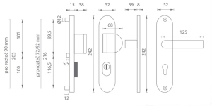 Verstärkte Beschläge MP AXA Beta2 Plus (F6 - Inox Elox)