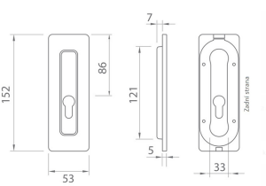 Schale für Schiebetüren MP TI 4181 5S - PZ (BS)