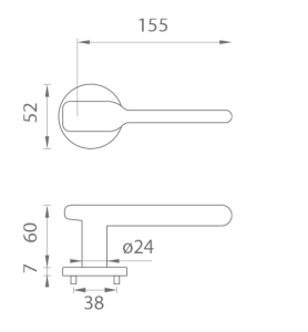 Türbeschläge MP Orchid - R 7S (OLS - Gebürstetes Messing)