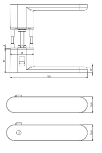 Türbeschläge MP Avus One S2L (OLS - Gebürstetes Messing)