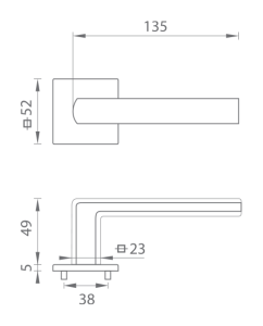 Türbeschlag MP POPULAR - HR 4161 5SQ T2 (OGS - Matt gebürstete Bronze)