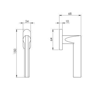 Euro-Fenstergriff MP Atlanta (OCS – Gebürstetes Chrom)