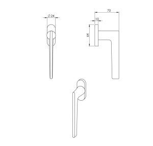 Euro-Fenstergriff MP Lieve (OCS – Gebürstetes Chrom)