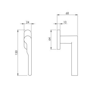 Euro-Fenstergriff MP Wind (BS - mattschwarz)